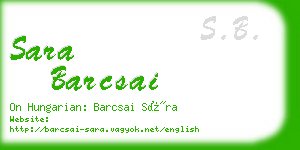 sara barcsai business card